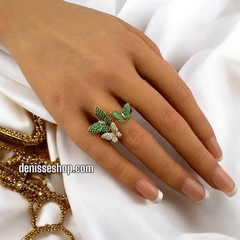 14K ADJUSTABLE BUTTERFLY RING RG221