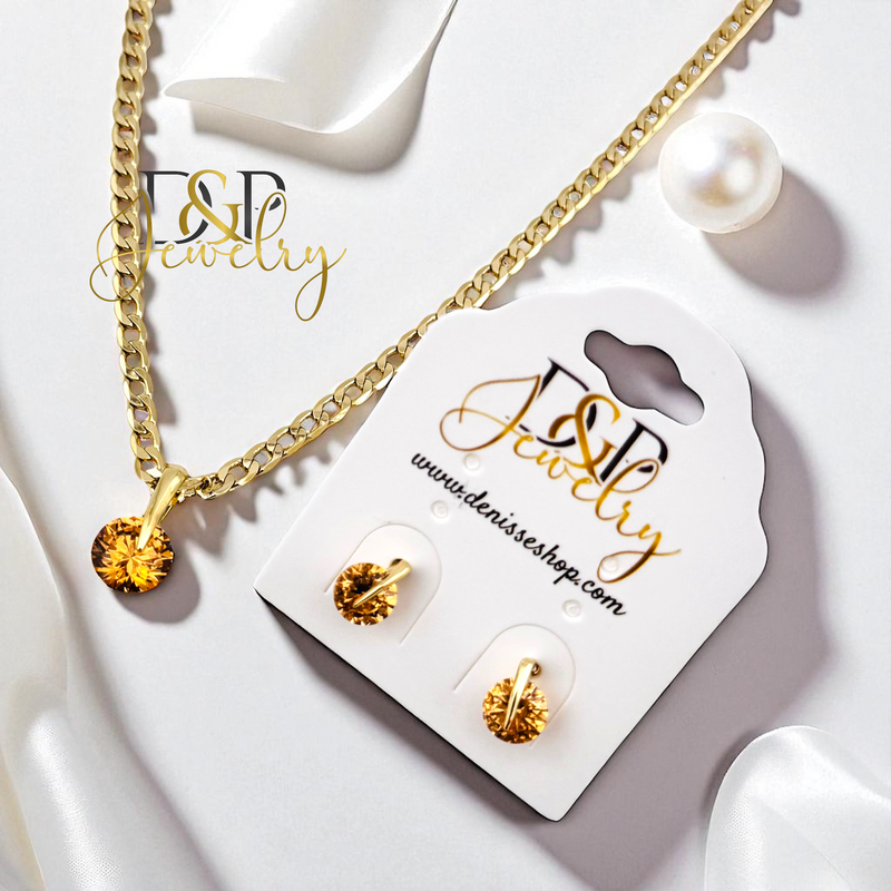 14K CHAMPAGNE NECKLACE SET N272