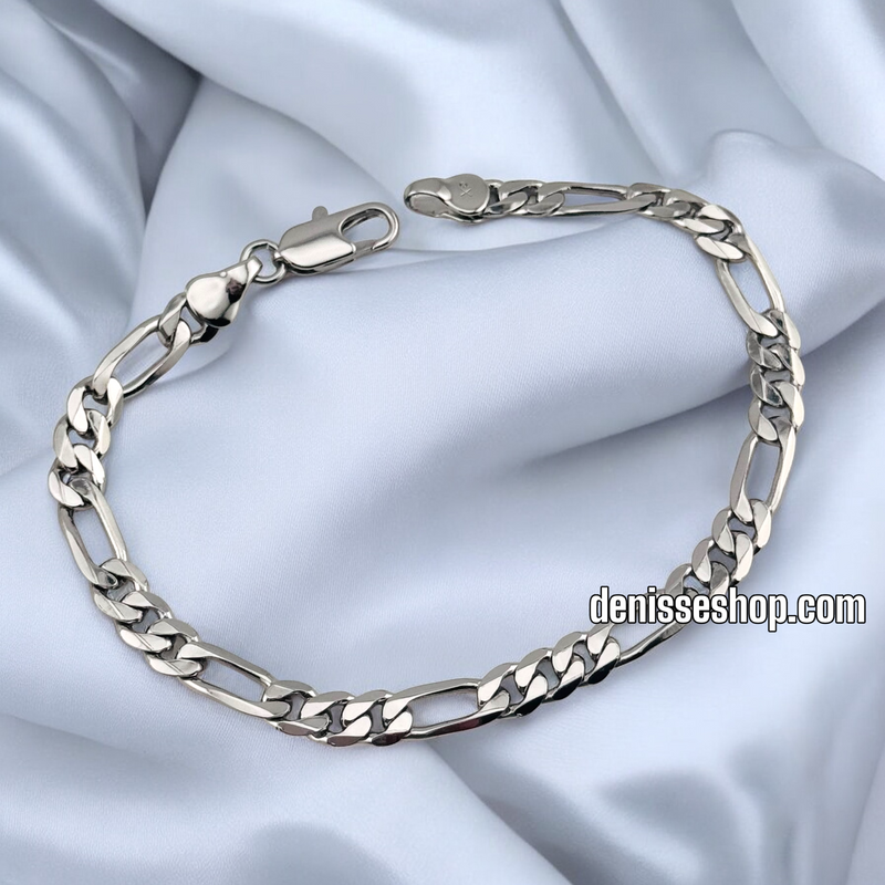 FIGARO CUBAN SILVER BRACELET 8&