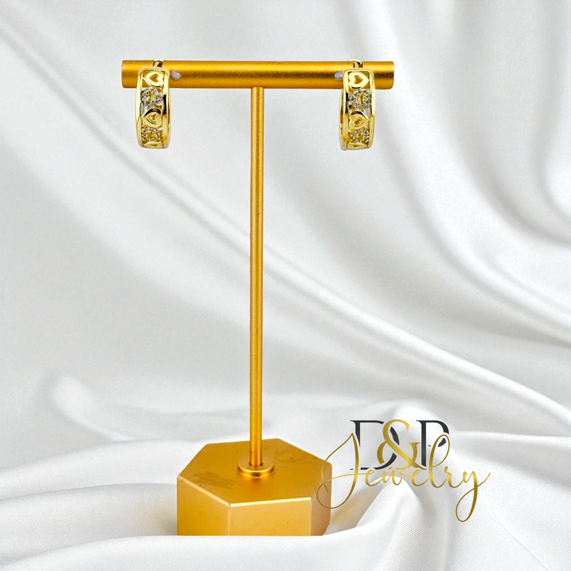 14K HEART MEDIUM HOOP EARRING HP763