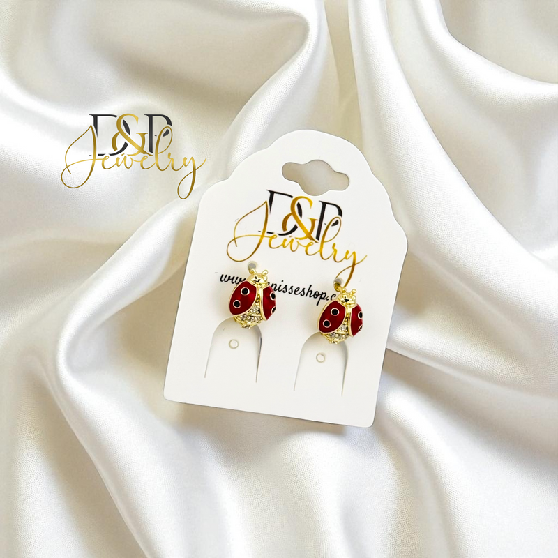 14K LADYBUG FASHION EARRING E915