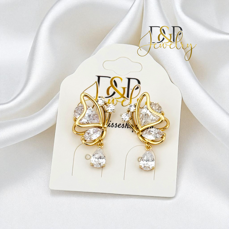 14K BUTTERFLY EARRINGS E972