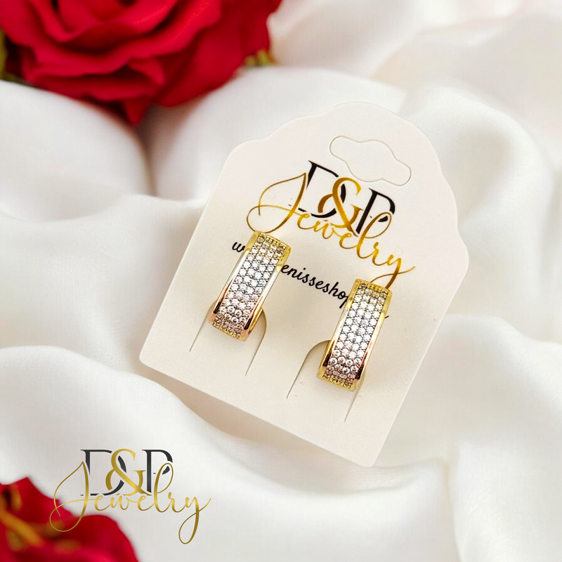 14K TRI COLOR HOOP EARRING HP649