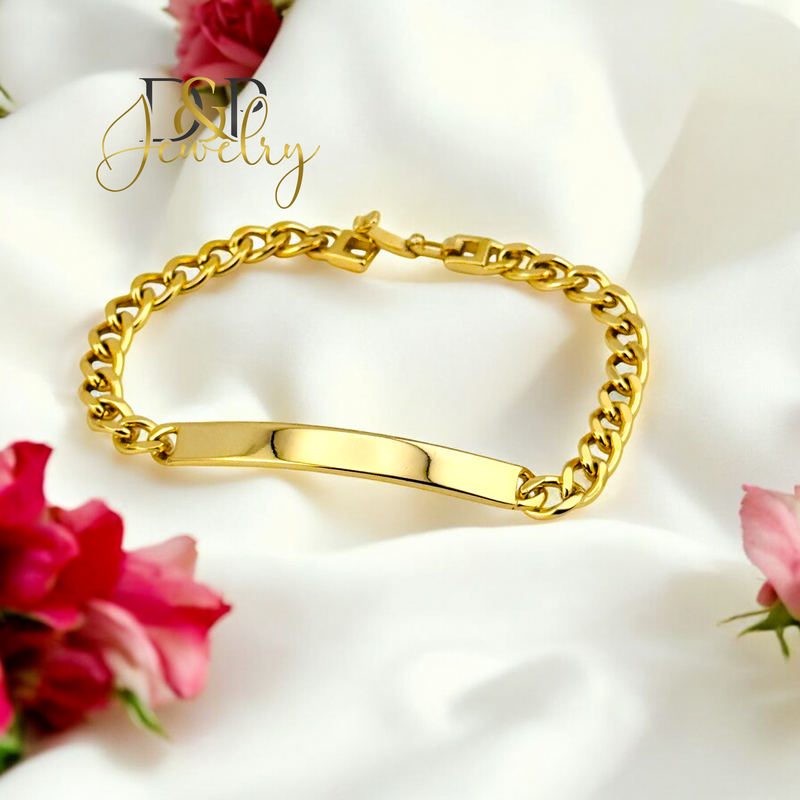 14K GOLD PLAQUE CUBAN BRACELET BR743