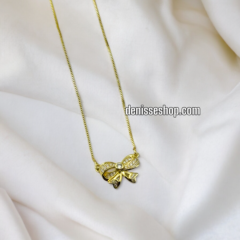 14K BOW NECKLACE 18&