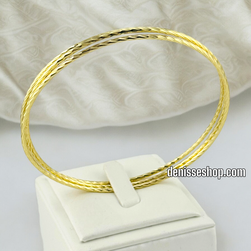 14K GOLD 3 BANGLE SET BRACELET BR134