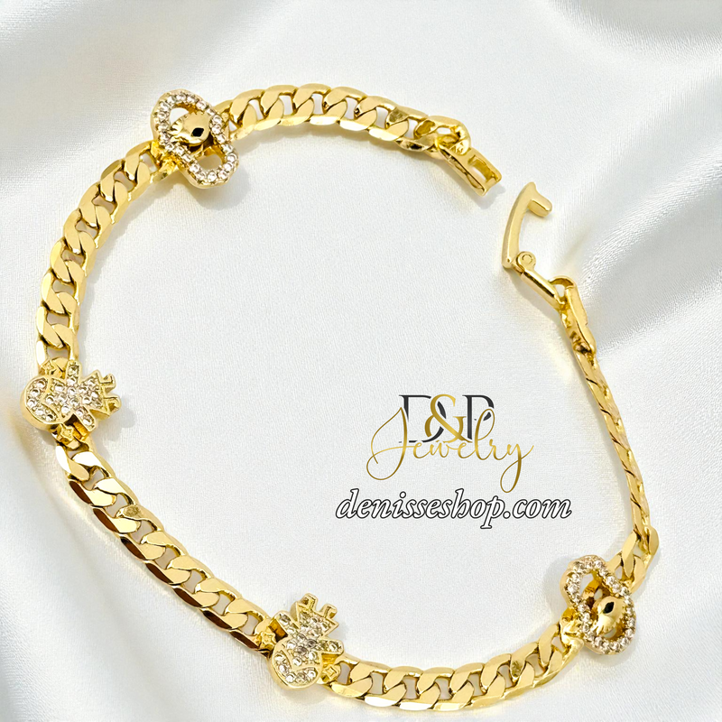 14KGOLD GIRL SHAPE CHARM BRACELET BR867