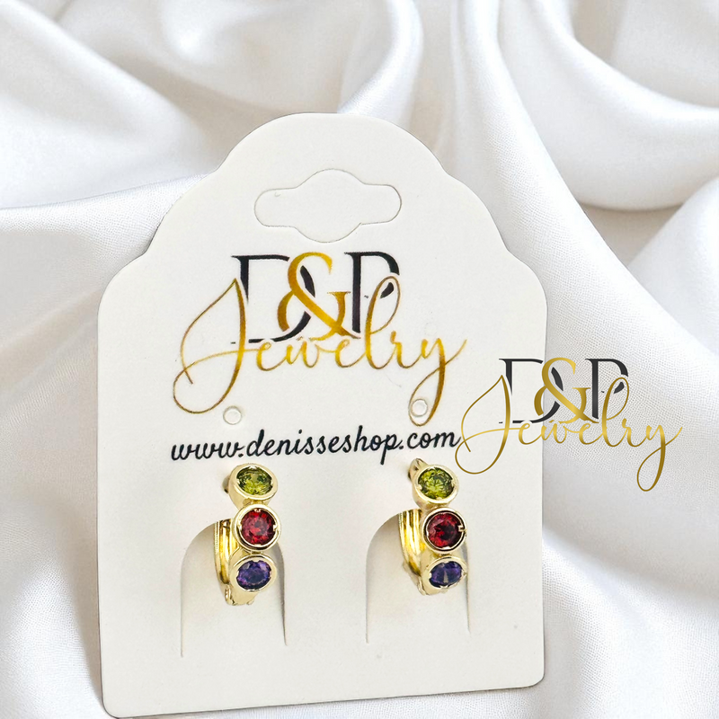 14K SMALL COLORFUL HOOP EARRING HP774