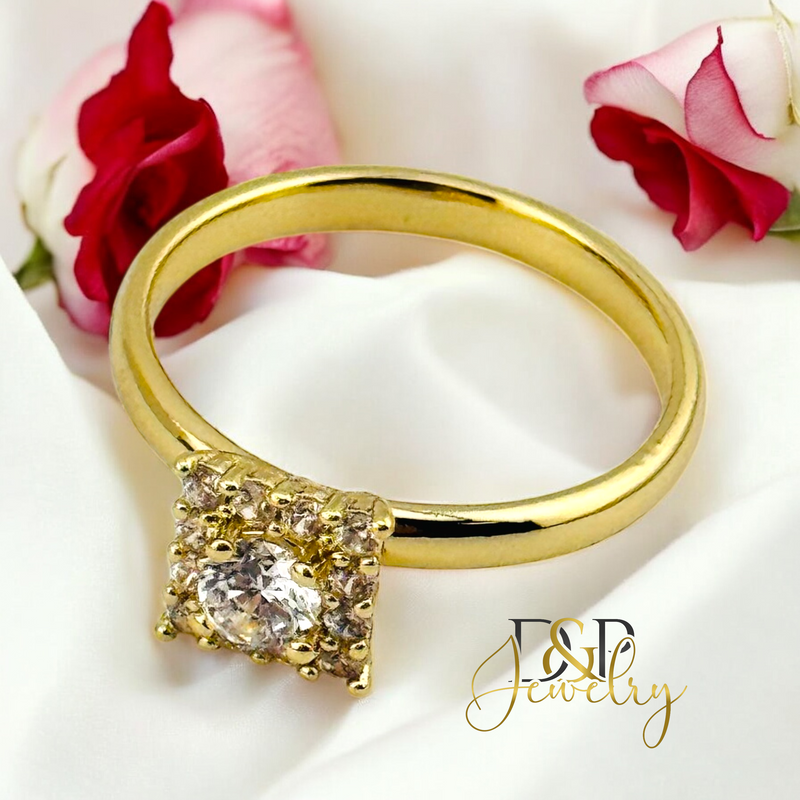 14K SQUARE DESIGN RING RG375