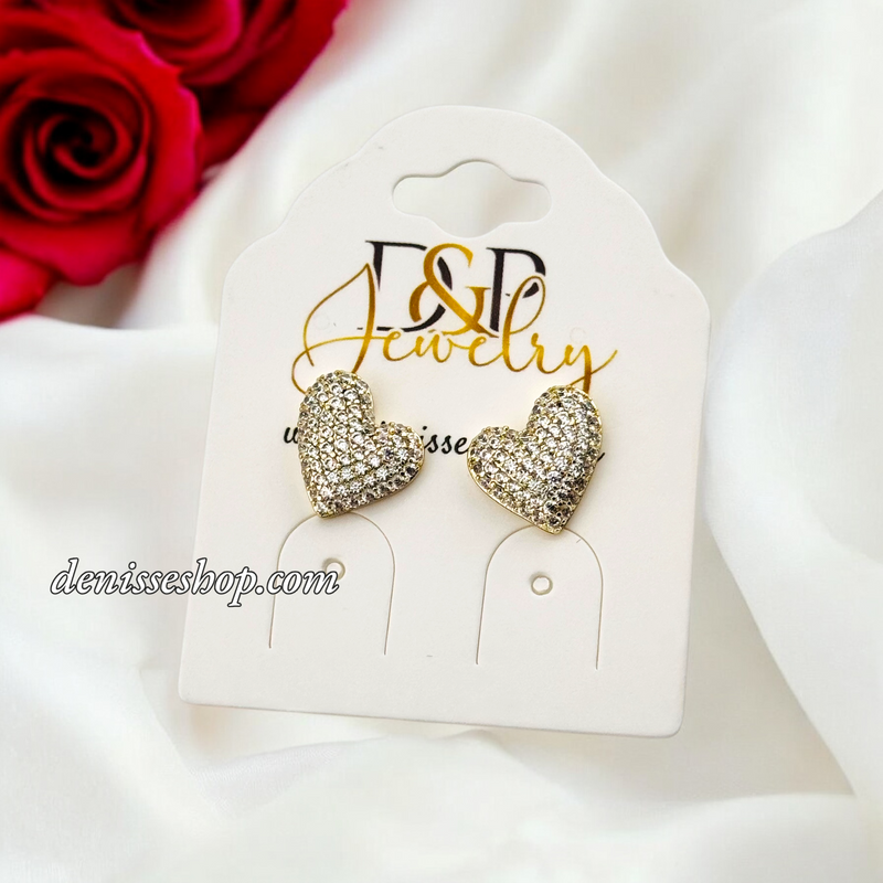 14K SMALL HEART EARRING E808