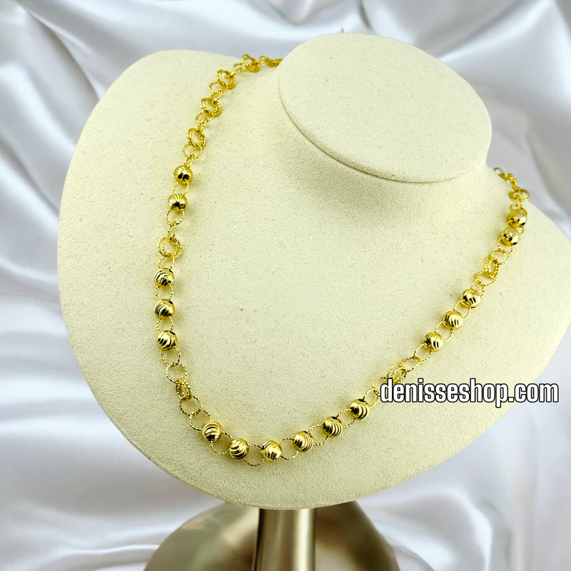 14K GOLD / BEADS NECKLACE  N58