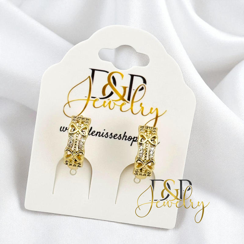 14K SMALL HEARTS HOOP EARRING HP759