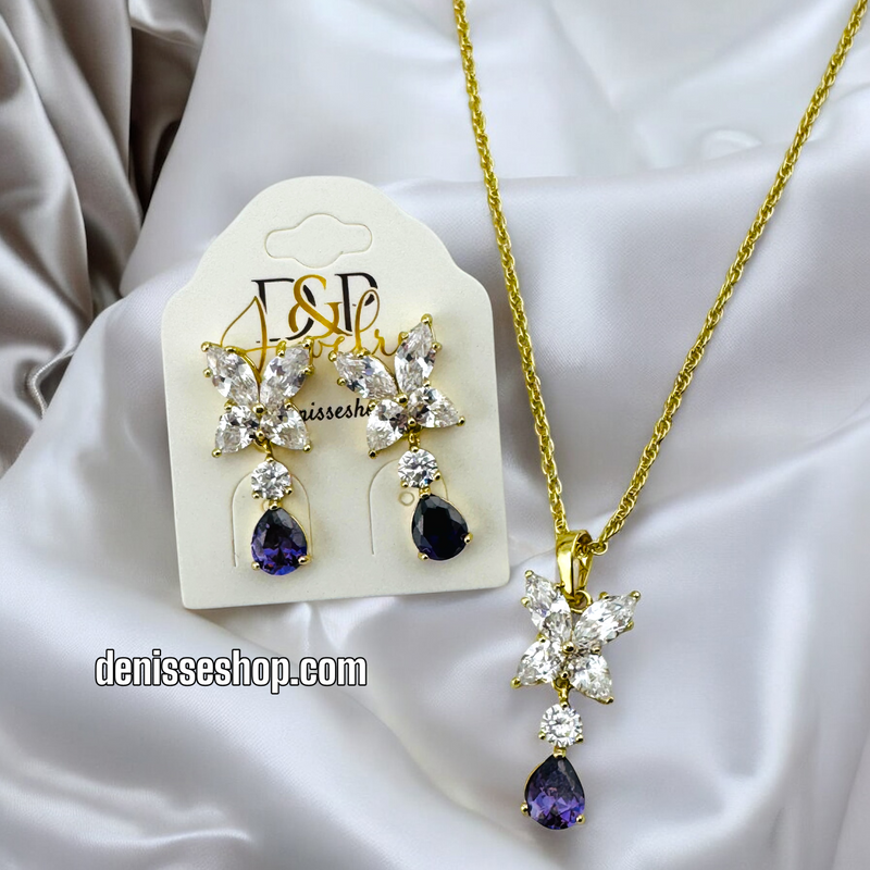 14K / WOMEN / ELEGANT PURPLE NECKLACE SET N130