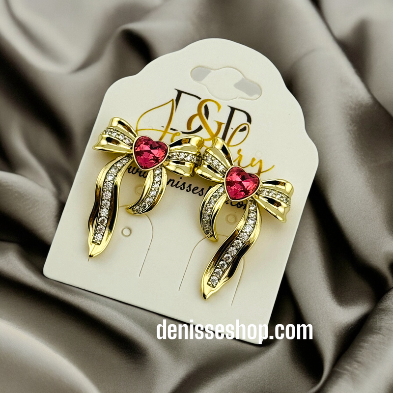 14K BOW EARRINGS COLORS E501