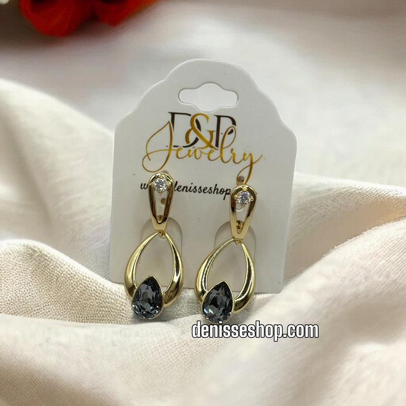 14K BLACK EARRINGS E392