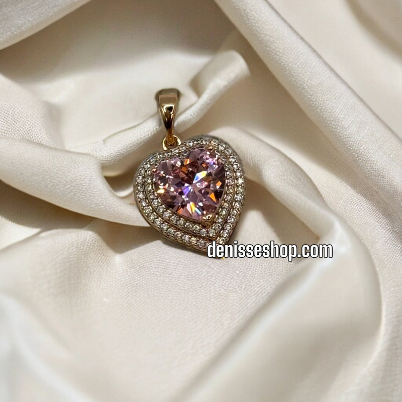 14K PINK HEART PENDANT P215 (CHAIN NOT INCLUDED)