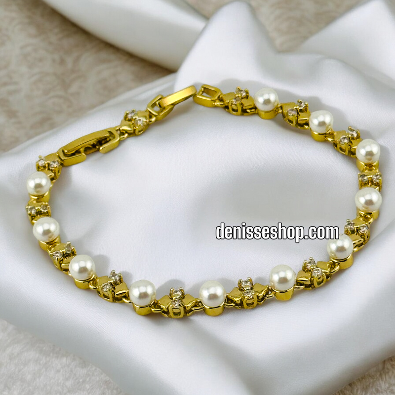 14K FASHION BOW PEARL BRACELET BR525