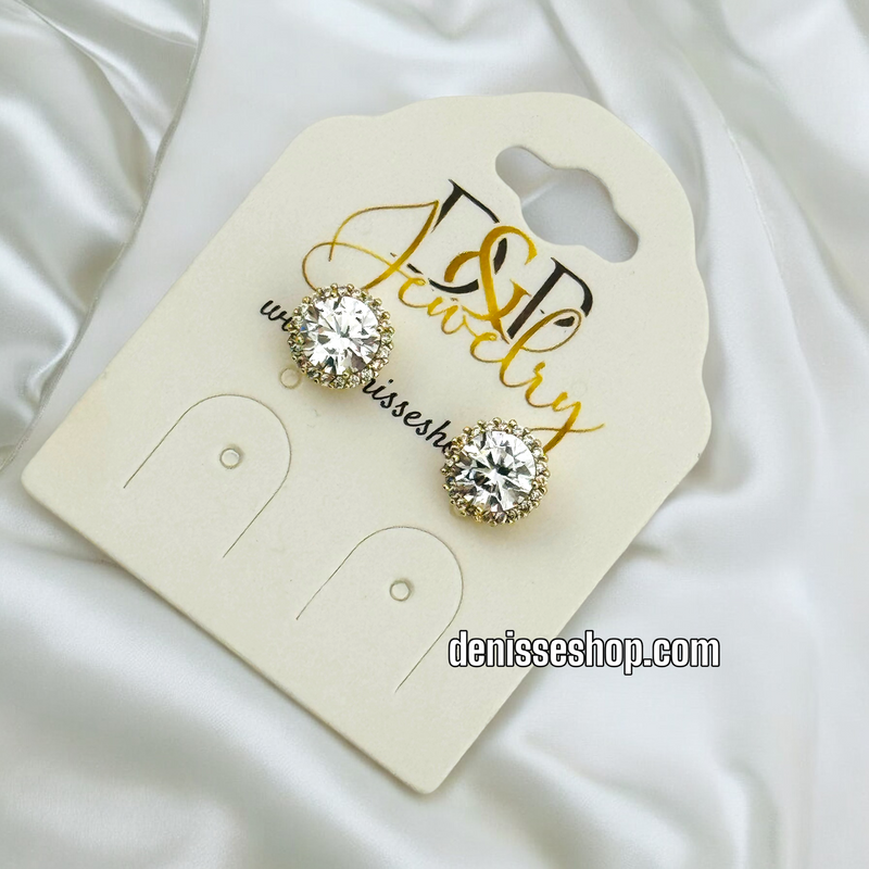 14K SMALL WHITE EARRING E581