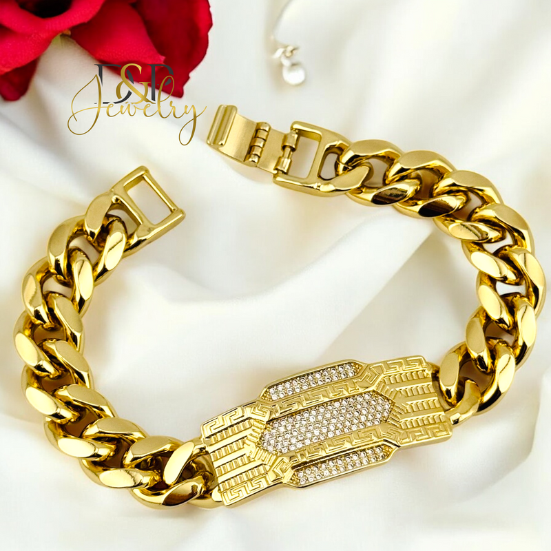 14K GOLD CHUNKY PLATE BRACELET BR711