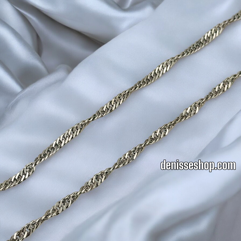 14K SILVER TWIST DESIGN CHAIN 2MM CH067