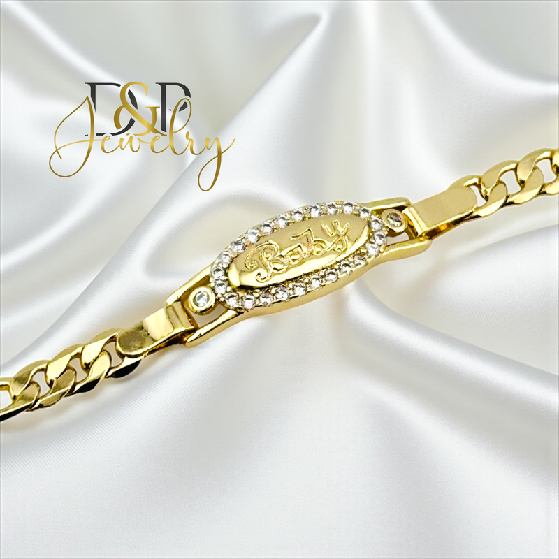 14K KIDS PLAQUE BABY BRACELET 6.3&