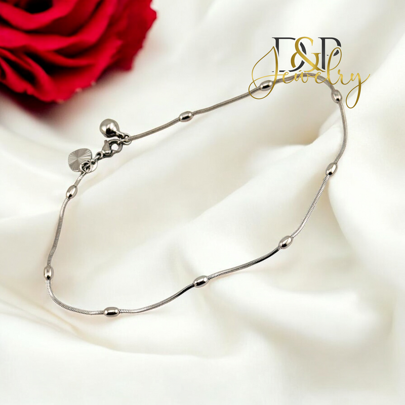 14K THIN BUBBLE ANKLET BRACELET 10.2&