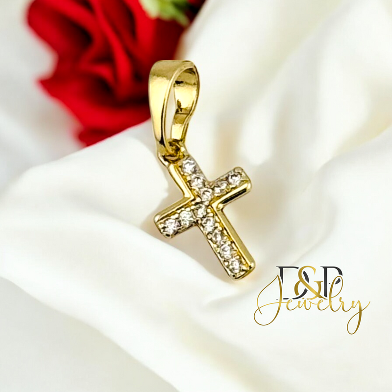 14K TINY CROSS PENDANT P832