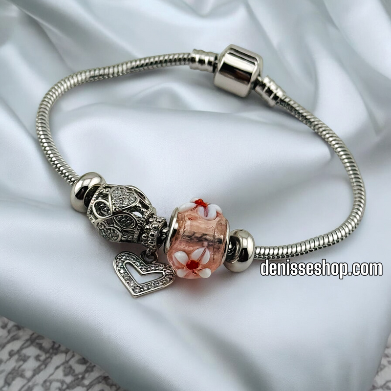 SILVER PINK PANDORA BR518