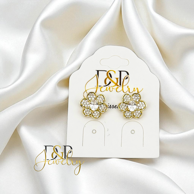 14K FLOWER EARRING E898