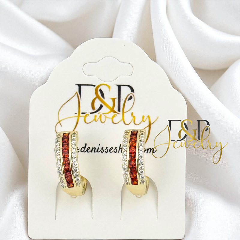 14K RED HOOP EARRING HP780