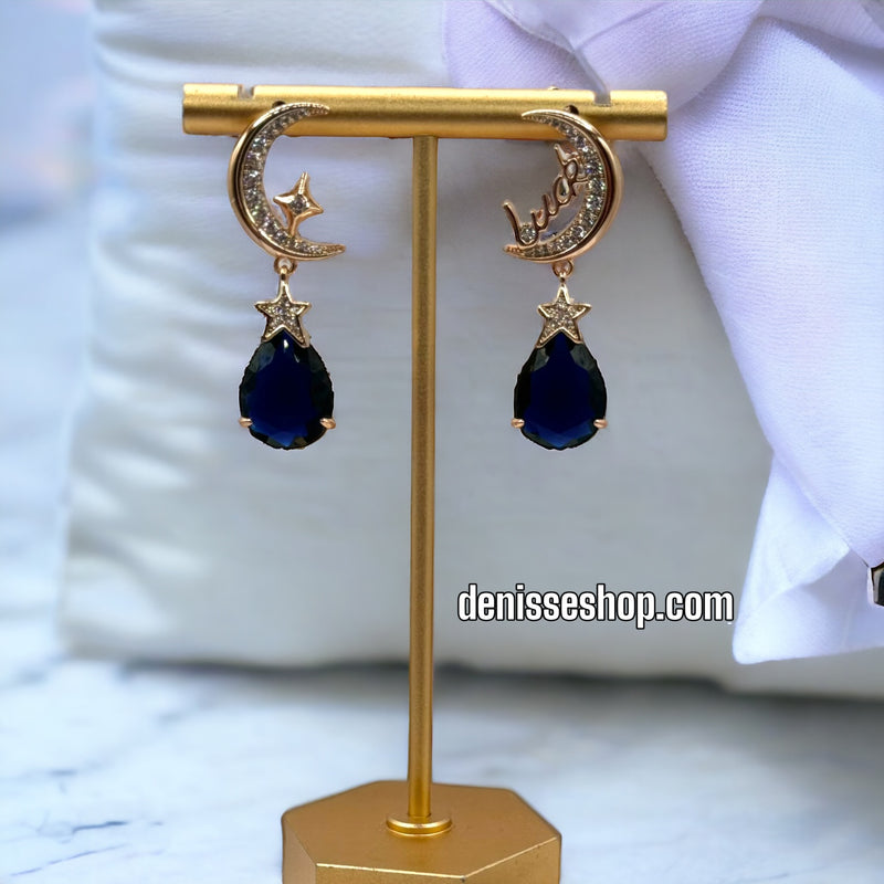 18K MOON GOLD EARRING E275