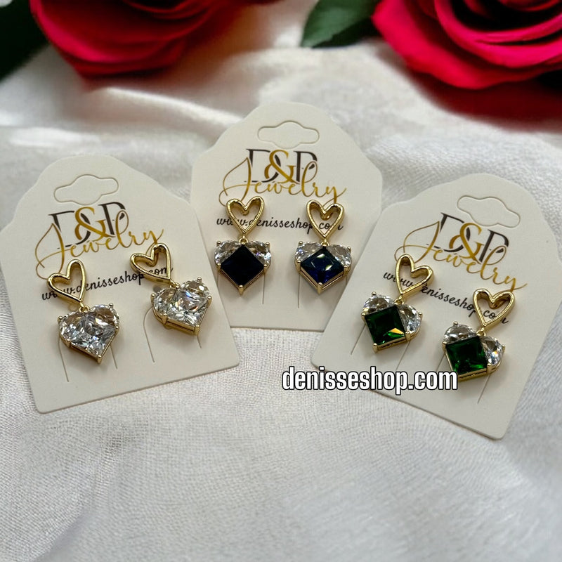 14K HEART EARRINGS E353