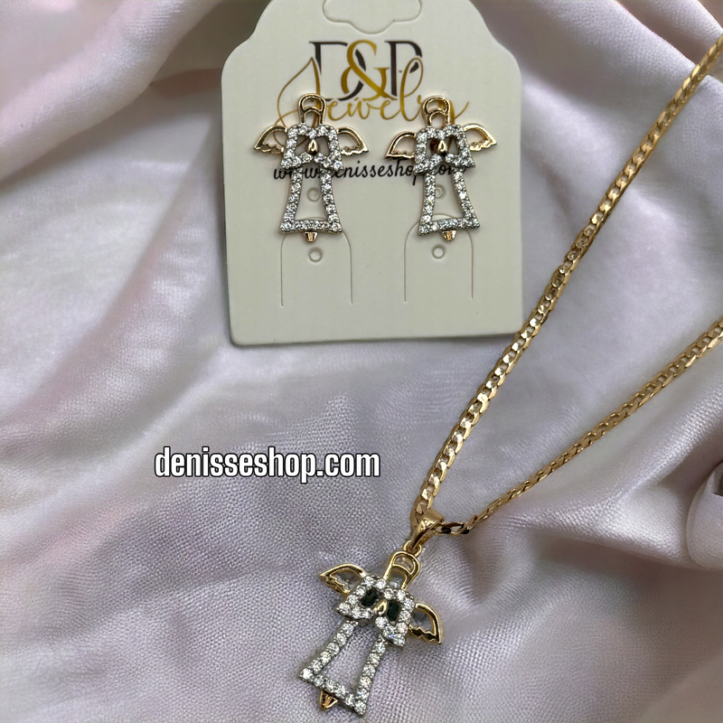 14K ANGEL NECKLACE SET SIZE 20&