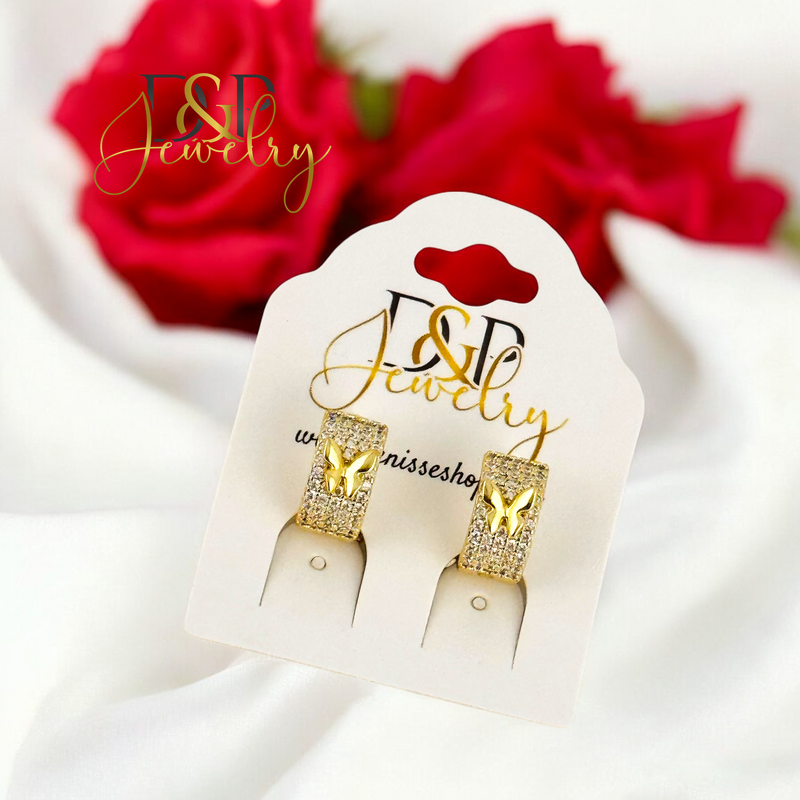 14K SMALL BUTTERFLY HOOP HP701