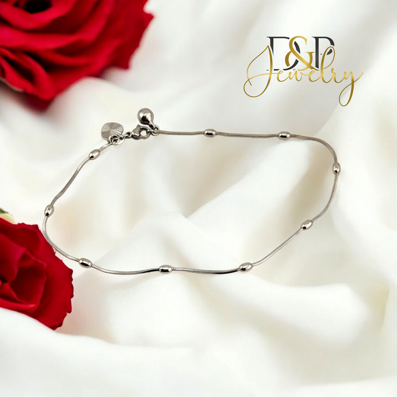 14K THIN BUBBLE ANKLET BRACELET 10.2&