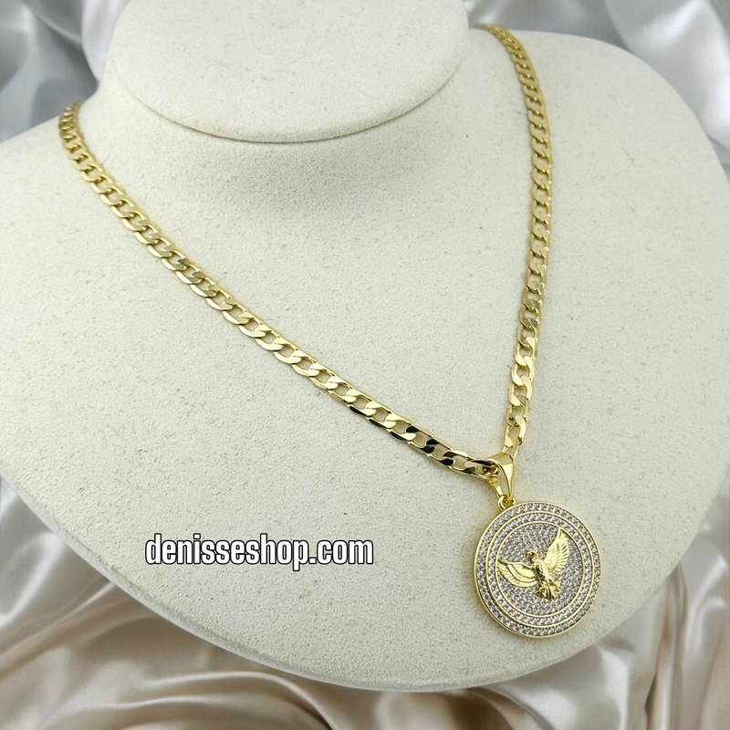 14K WOMEN/MEN/BOY EAGLE MEDALLION PENDANT P587