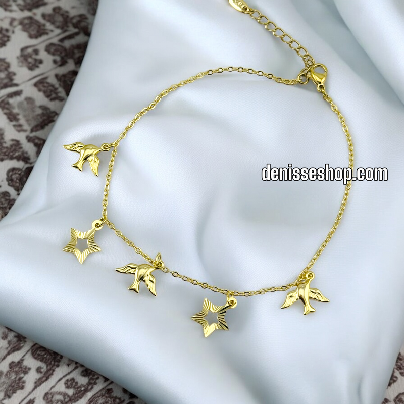 14K BIRD/STARS ANKLET BRACELET A11