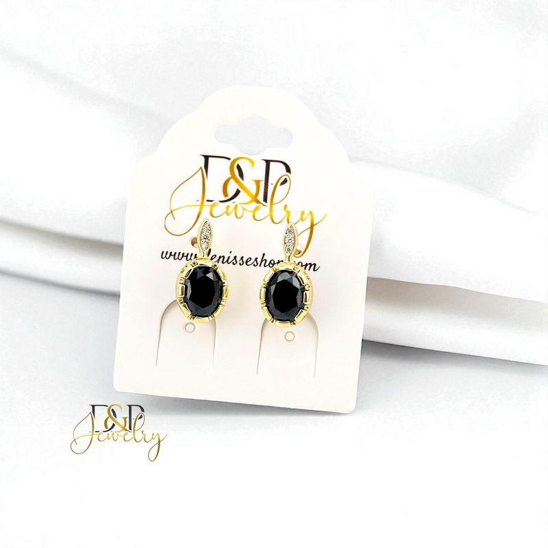 14K BLACK HUGGIE EARRING E1035