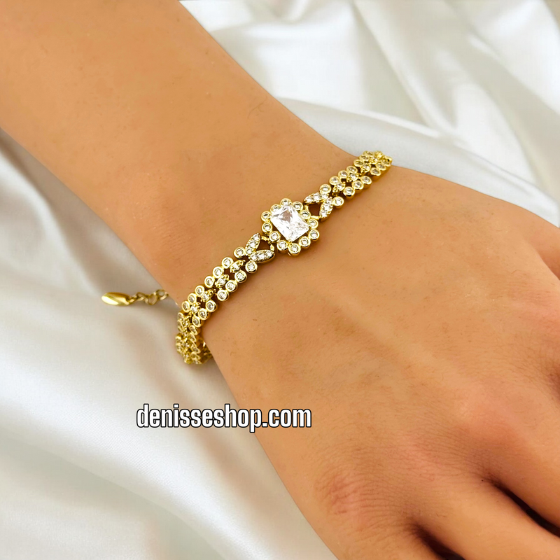 14K / WHITE STONE FASHION BRACELET BR536