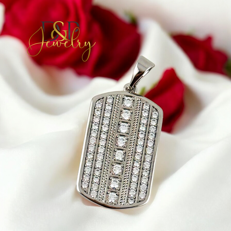 SILVER FANCY PLAQUE PENDANT P857