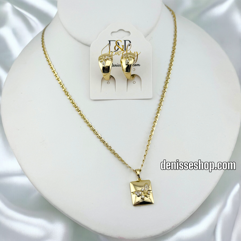 14K BUTTERFLY NECKLACE SET N223