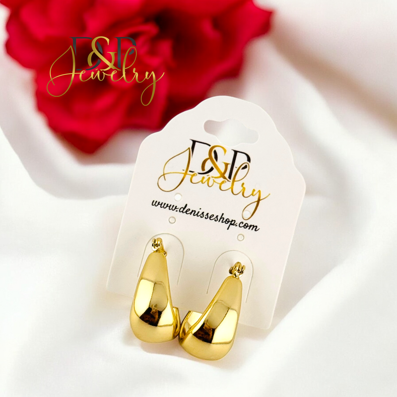14K MEDIUM OVAL GOLD HOOP HP707