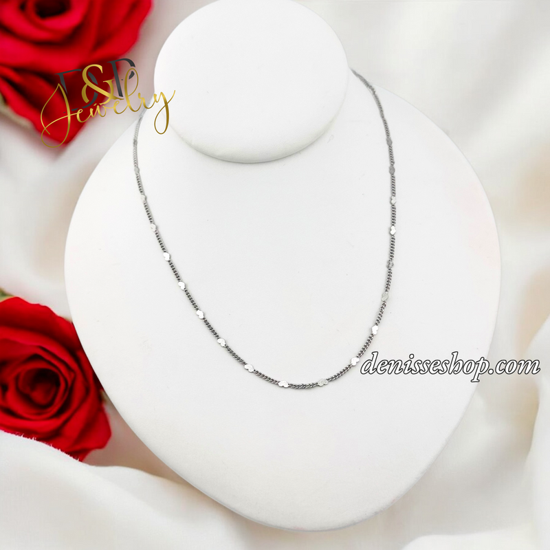 HEART MIRROR SILVER CHAIN 1.4MM CH087