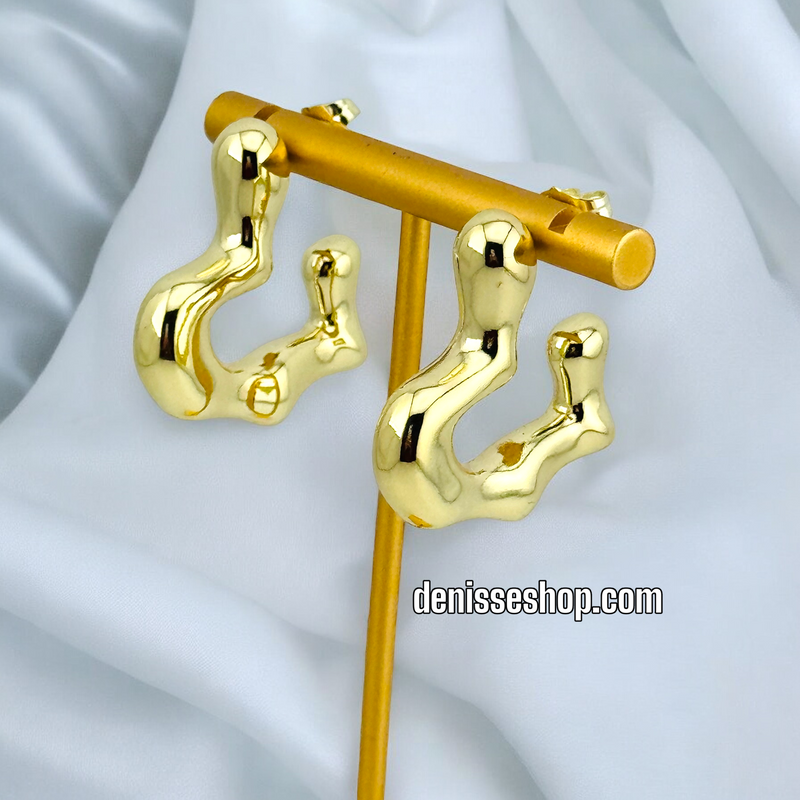 14K FASHION GOLD EARRING E595