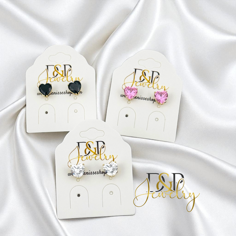 14K HEART EARRING E959