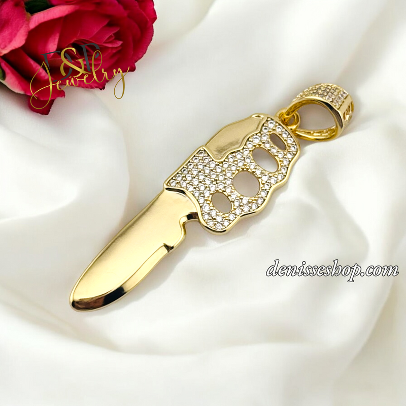 14K KNIFE MEN PENDANT P669