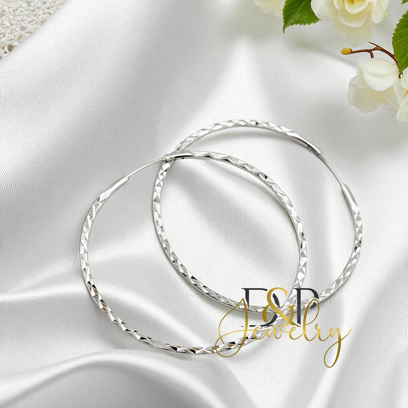 SILVER HOOP EARRING HP736