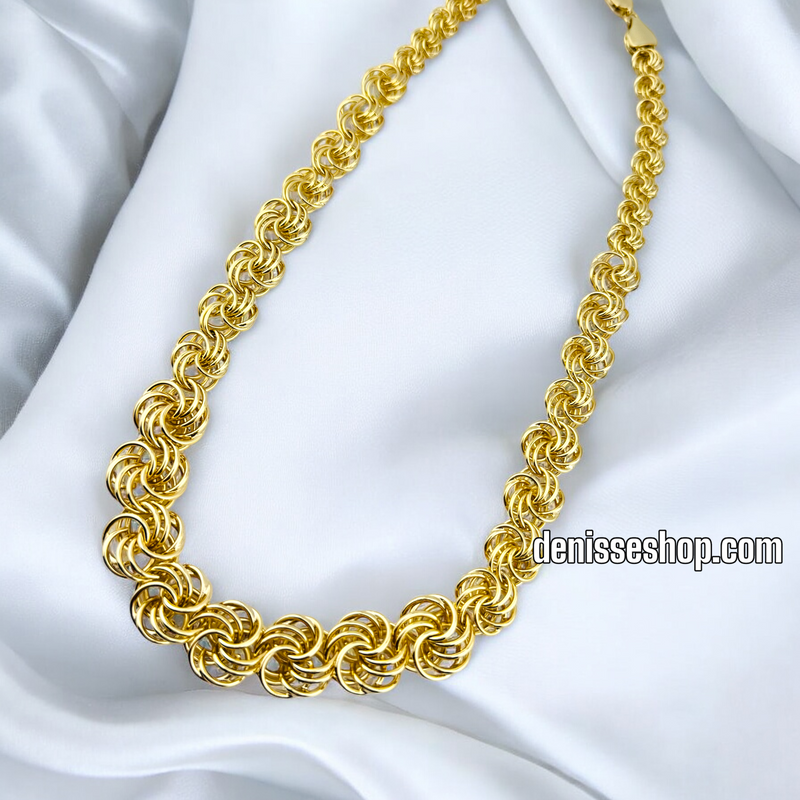 14K DOUBLE SPIRAL NECKLACE N218