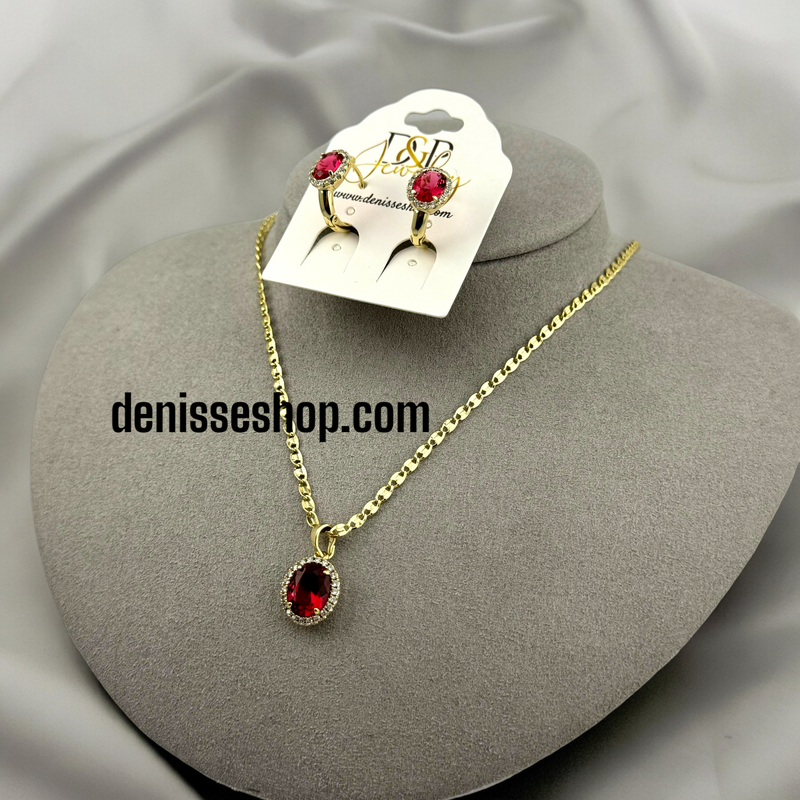 14K RED NECKLACE SET C20