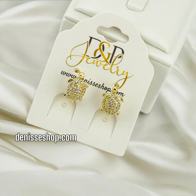 14K TURTLE EARRING E619